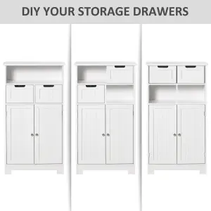 kleankin Bathroom Storage Cabinet with Adjustable Shelf and Removable Drawers