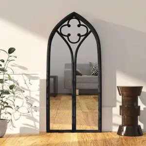 Berkfield Mirror Black 100x45 cm Iron for Indoor Use