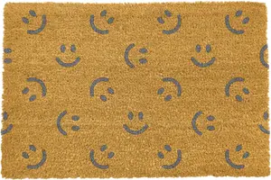 Grey Smiley Faces Pattern Doormat