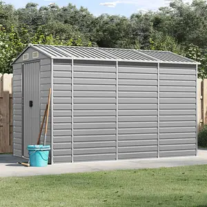 Brumit Garden Shed 191x300x198 cm Galvanised Steel Light Grey