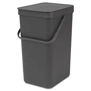 Brabantia Sort & go Grey Plastic Bin - 16L