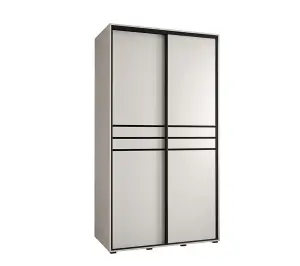 Bright White Sliding Wardrobe W130cmH205cmD60cm - Streamlined Storage for Modern Bedrooms