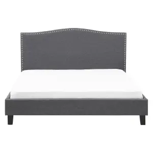 Fabric EU King Size Bed Grey MONTPELLIER