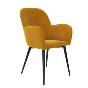 Fitz Dining Chair in Velvet Mustard