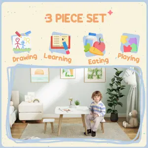 AIYAPLAY 3 Pieces Kids Table and Chair Set for Playroom, Bedroom