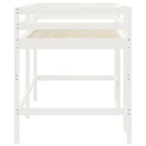 Berkfield Kids' Loft Bed with Ladder White 80x200 cm Solid Wood Pine