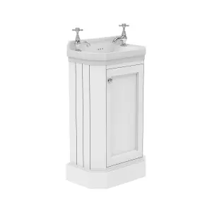 Fairmont Traditional Cloakroom Bathroom Vanity Unit with Basin - White (H)86cm (W)51cm