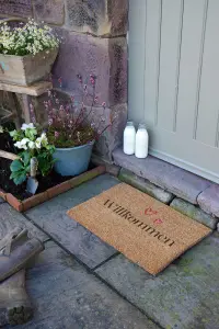 Willkommen Hearts Doormat (60 x 40cm)