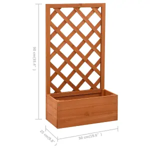 Berkfield Garden Trellis Planter Orange 50x25x90 cm Solid Firwood