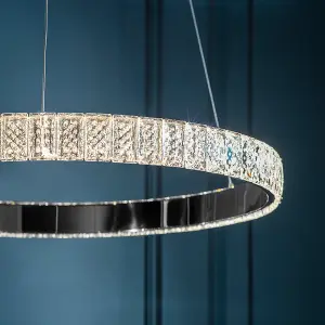 Callisto Chrome Effect and Crystal (K5) Glass LED Ceiling Pendant