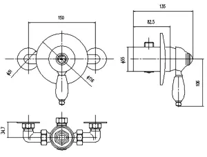 Traditional Round Concealed Manual Shower Valve (1 Outlet) - Chrome