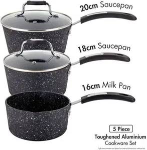 Scoville Neverstick Non-Stick Aluminium 5 Piece Pan Set, Black