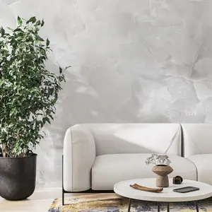 White Grey Marble Wallpaper Mural - Peel & Stick Wallpaper - Size Large (500 x 265 cm)