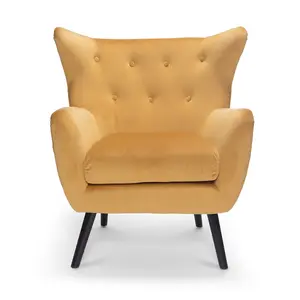 Velvet Gold Brianna Accent Wingback Chair