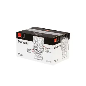 Bormioli Rocco - Diamond Highball Glasses - 470ml - Clear - Pack of 6