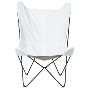 Beliani Retro Armchair NYBRO Velvet White