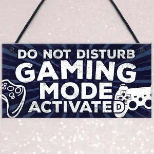 Red Ocean Novelty Gaming Do Not Disturb Bedroom Door Sign Birthday Christmas Gamer Gift For Brother Son Dad Him