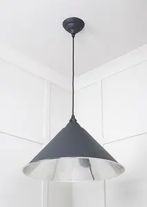 Smooth Nickel Hockley Pendant in Slate