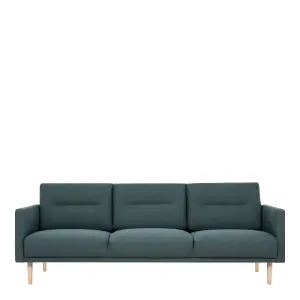 Larvik 3 Seater Sofa - Dark Green - Oak Legs