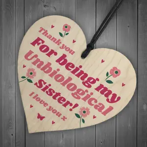 Best Friend Plaque Hanging Wooden Heart Unbiological Sister Gift Friendship Sign