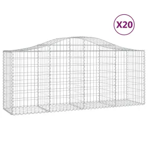 Berkfield Arched Gabion Baskets 20 pcs 200x50x80/100 cm Galvanised Iron