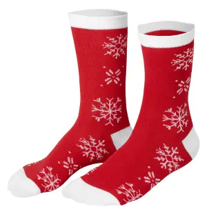 Christmas socks with snowflake motif - red/white