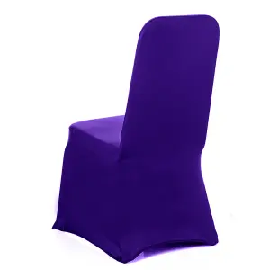 Polyester Spandex Chair Covers for Wedding Decoration - Purple, Pack of 10