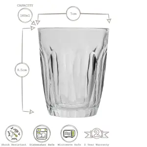 Duralex - Provence Water / Juice Traditional Tumbler Glasses - 160ml - Pack of 6