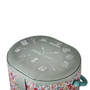 Medium Oval Sewing Box Sewing O'Clock Floral 20x24.5x15cm Sewing Online GA1124M