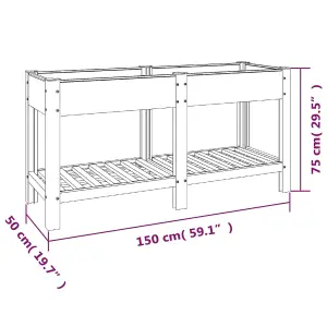 Berkfield Garden Raised Bed with Shelf Grey 150x50x75 cm WPC