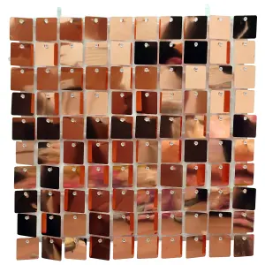 Rose Gold Shimmer Sequin Wall Panels Backdrop, 30cm x 30cm