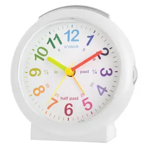 Analogue Electric Alarm Tabletop Clock White