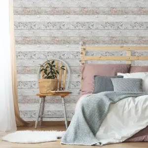 Fresco Multicolour Distressed effect Bricks & woods Smooth Wallpaper Sample