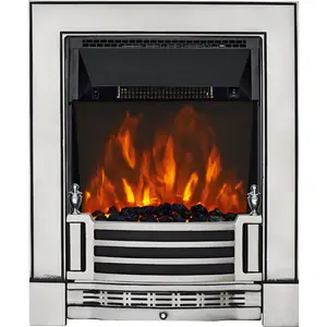 Focal Point Finsbury 2kW Chrome effect Electric Fire (H)555mm (W)390mm (D)114mm