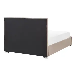 Velvet EU Double Size Ottoman Bed Taupe ROUEN