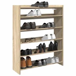 Berkfield Shoe Rack Sonoma Oak 80x25x100 cm Engineered Wood