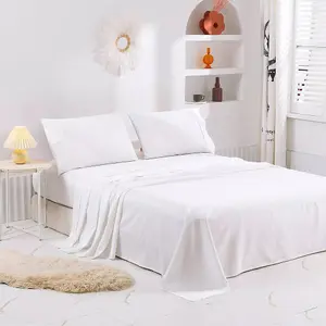 100% Egyptian Cotton Flat Sheets White Bed Sheet Single Double King S.King Size Hotel Quality Flat Bed Sheets