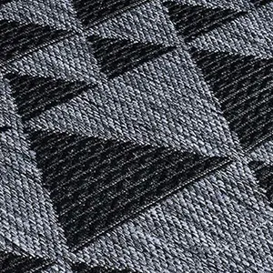 Modern Easy to Clean Flatweave Anti-Slip Geometric Black Rug for Dining Rug-160cm X 225cm