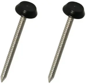 250 x Black UPVC 30mm Poly Top Pins Nails Plastic Headed Fascia Fixings Polytop