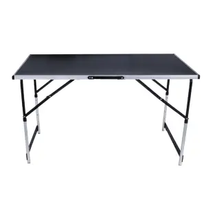 Foldable Table, Adjustable Height Heavy Duty Folding Camping Catering Picnic Trestle Bbq Party Table