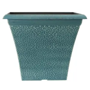 April Indigo Green Square Planter 14.5'' Container For Flowers