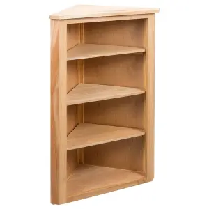 Berkfield Corner Shelf 59x36x100 cm Solid Oak Wood