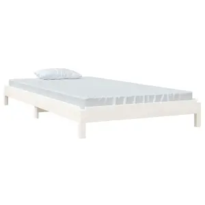 Berkfield Stack Bed White 100x200 cm Solid Wood Pine