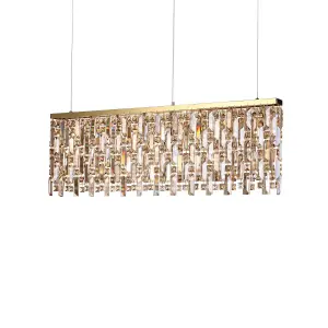 Luminosa Elisir 8 Light Pendant Bar Light Brass