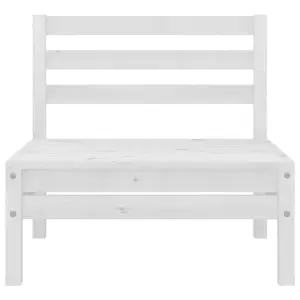 4 Piece Garden Lounge Set White Solid Pinewood