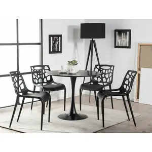 Althrop Pedestal Dining Table Black / Black