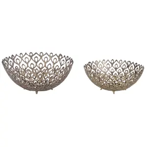 Decorative Bowl GROGOL Set of 2 Gloss Gold