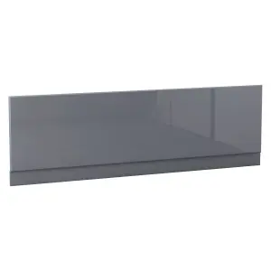 SunDaze Bath Panel Bathroom Moisture Resistant Wood MDF Front Bath Panels Gloss Grey 1800mm