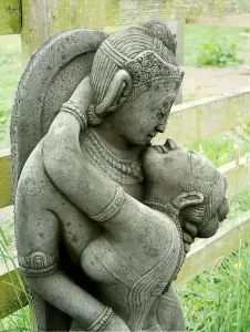 Stone Cast Thai Oriental Lovers Romantic Garden Statue