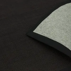 Black/Black Natural Decorative Plain Bordered Modern Anti Slip Easy to Clean Rug for Living Room and Bedroom-200cm X 300cm